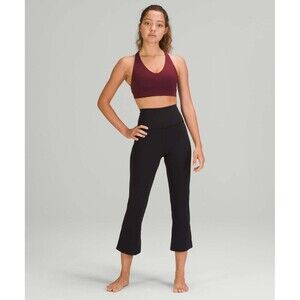 Lululemon Groove Super High Rise Crop 23” Black Mini Flare Leggings W6BZ3S Sz 6